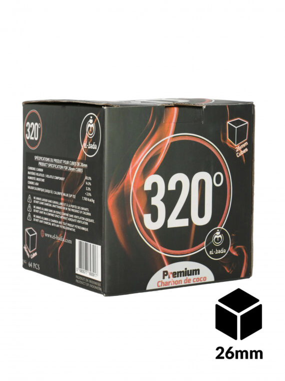 CHARBONS EL-BADIA 320° CUBES 26MM 1KG